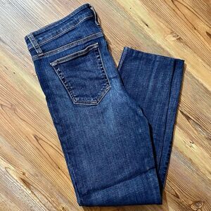 Joe's Ella Straight Ankle Distressed Dark Wash Jeans Womens Size 28 Roll Cuff